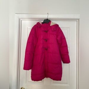 Girls old navy pink puffer long jacket